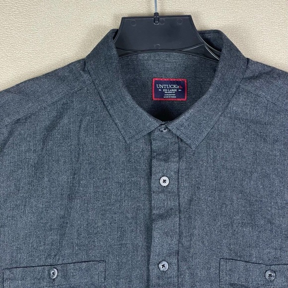 UNTUCKit Mens XXL Button Up Long Sleeve‎ Shirt Pockets Regular Fit 100% Cotton - Picture 2 of 12